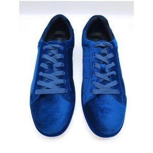 INC Mens Brogan Velvet Lace-up Sneakers, Various Colors: 8/Navy